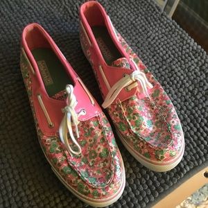 Pink sequin sperrys